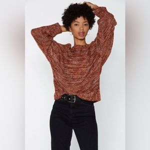 Nasty Gal Watch Knit Yarn Sweater in Rust